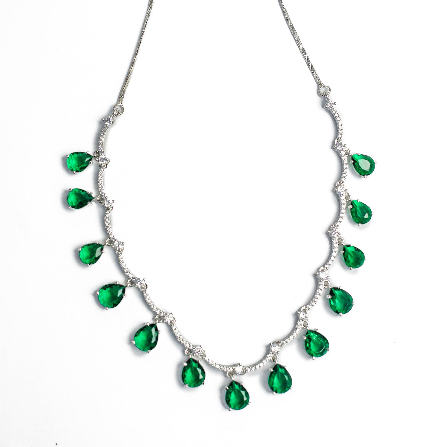 Multicolor Teardrop Stone Necklace Set for Girls & Women's