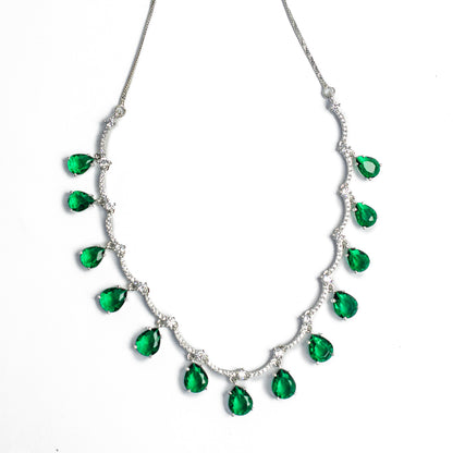 Multicolor Teardrop Stone Necklace Set for Girls & Women's
