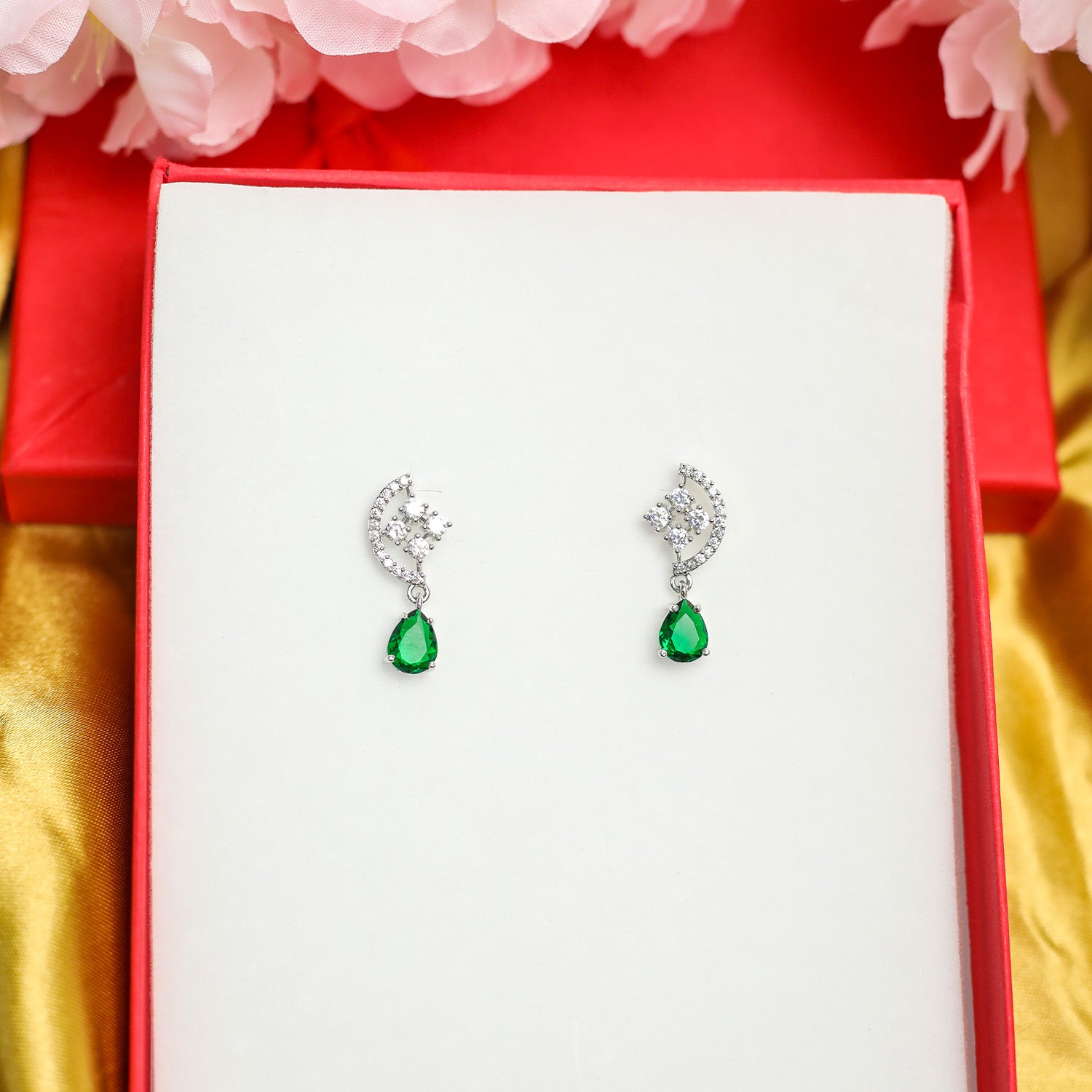 Multicolor Teardrop Stone Necklace Set for Girls & Women's