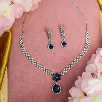 Striking Floral Lightning AD Stones Necklace for Girls & Women's
