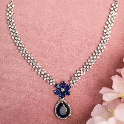 Striking Floral Lightning AD Stones Necklace for Girls & Women's