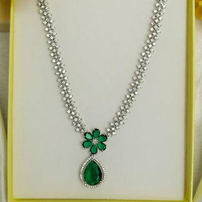 Striking Floral Lightning AD Stones Necklace for Girls & Women's
