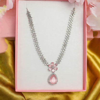 Striking Floral Lightning AD Stones Necklace for Girls & Women's