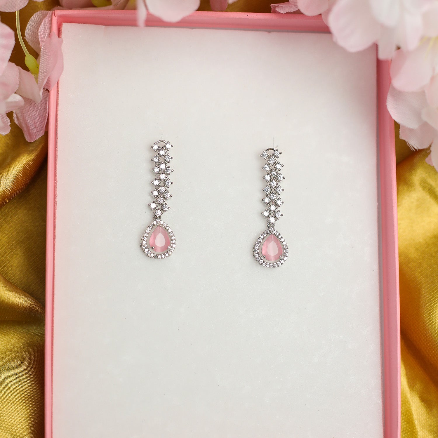 Striking Floral Lightning AD Stones Necklace for Girls & Women's