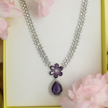 Striking Floral Lightning AD Stones Necklace for Girls & Women's