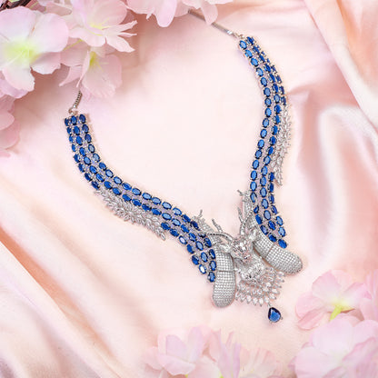Deer Statement Ad Stone Necklace Set with Matching Earrings