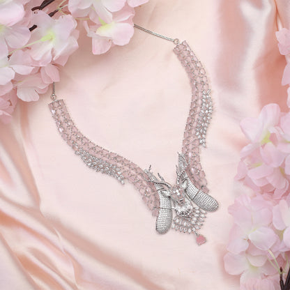 Deer Statement Ad Stone Necklace Set with Matching Earrings