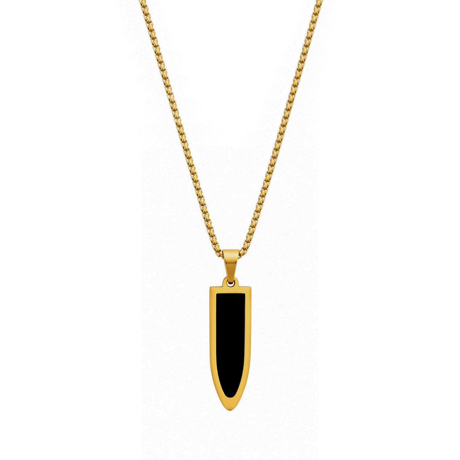 Stylish Midnight Prism Pendant With Golden Chain For Men & Boys