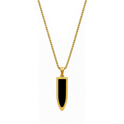 Stylish Midnight Prism Pendant With Golden Chain For Men & Boys