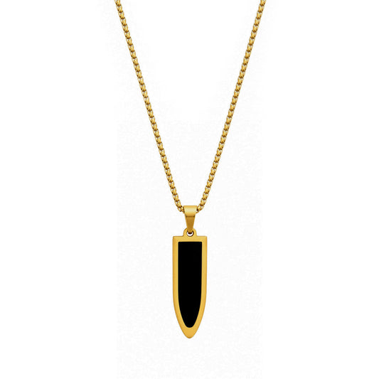 Stylish Midnight Prism Pendant With Golden Chain For Men & Boys