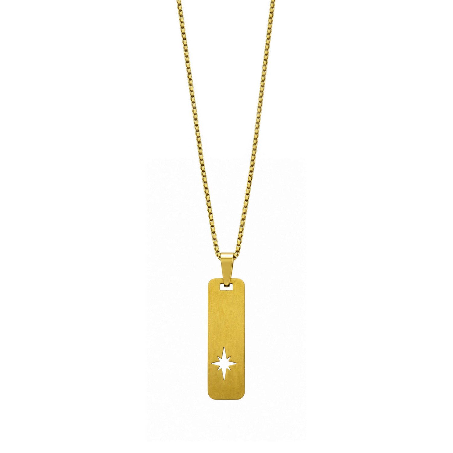 North Star Rectangular Cutout Pattern Pendant For Men & Boys