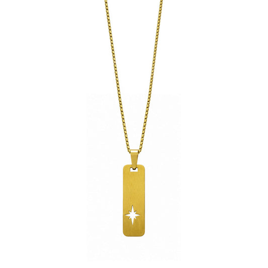 North Star Rectangular Cutout Pattern Pendant For Men & Boys