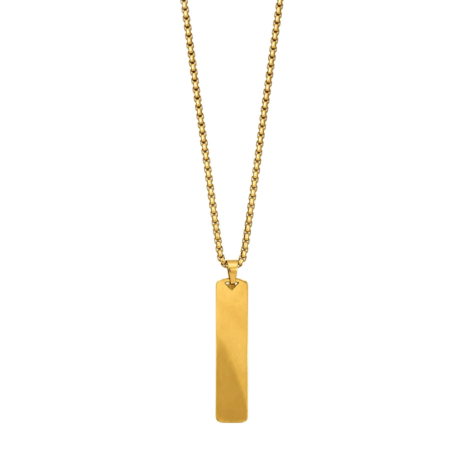 Fossil Drew Gold Tone Vertical ID Pendant For Men & Boys