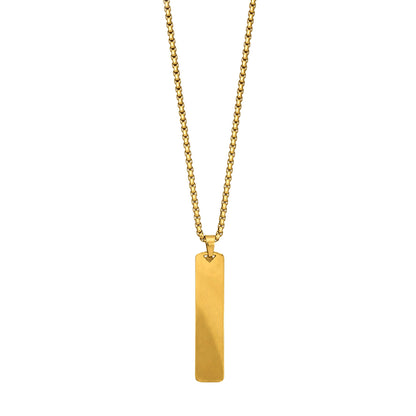 Fossil Drew Gold Tone Vertical ID Pendant For Men & Boys