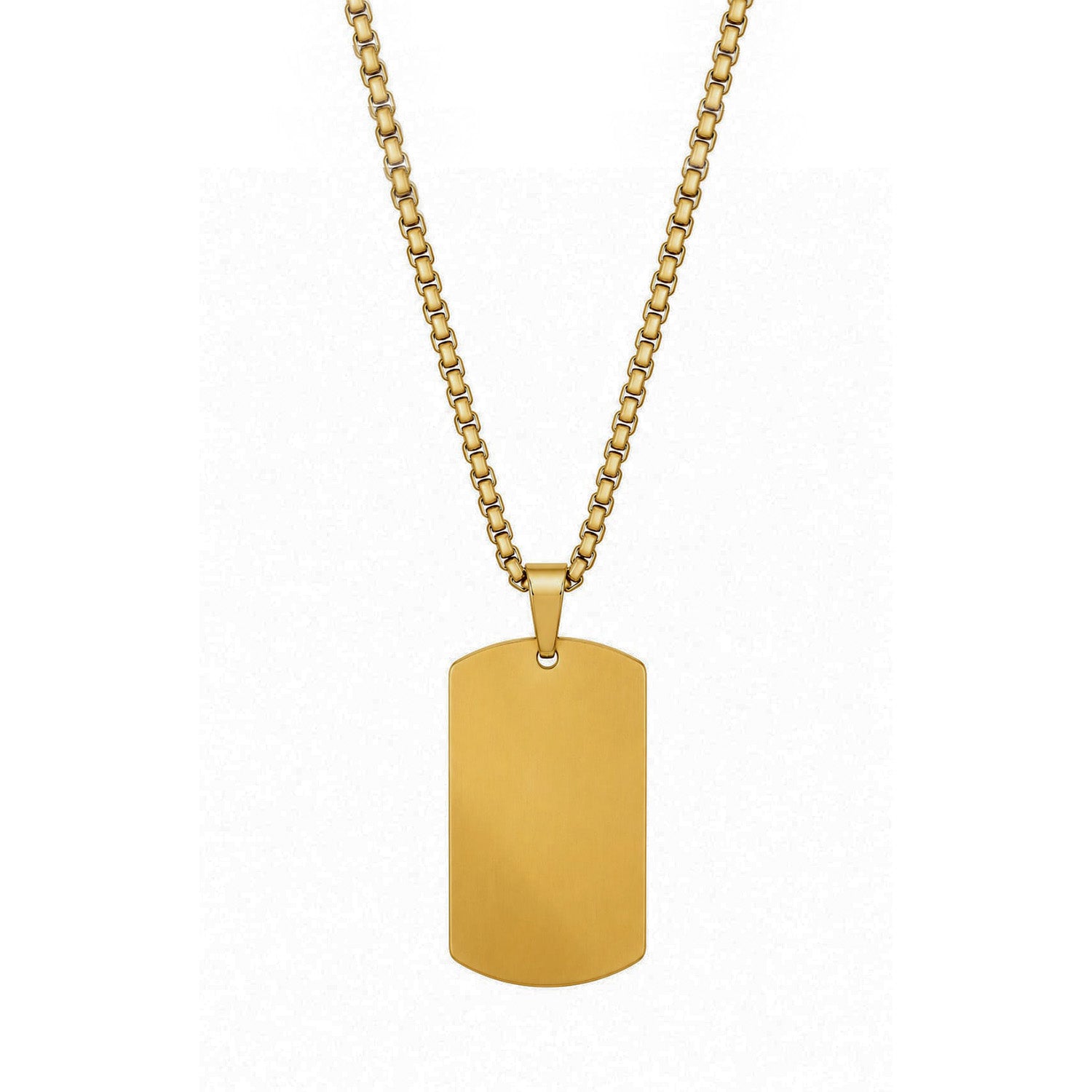 Rectangular Tag Pattern Pendant With Chain For Men & Boys