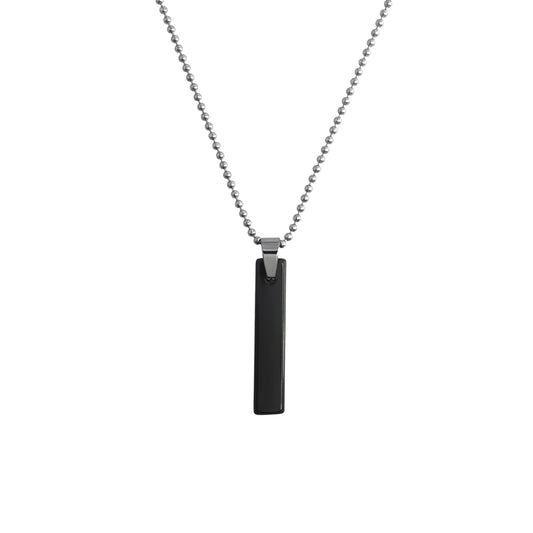 Minimalist Keyhouse Bar Alloy Pendant With Chain For Men & Boys