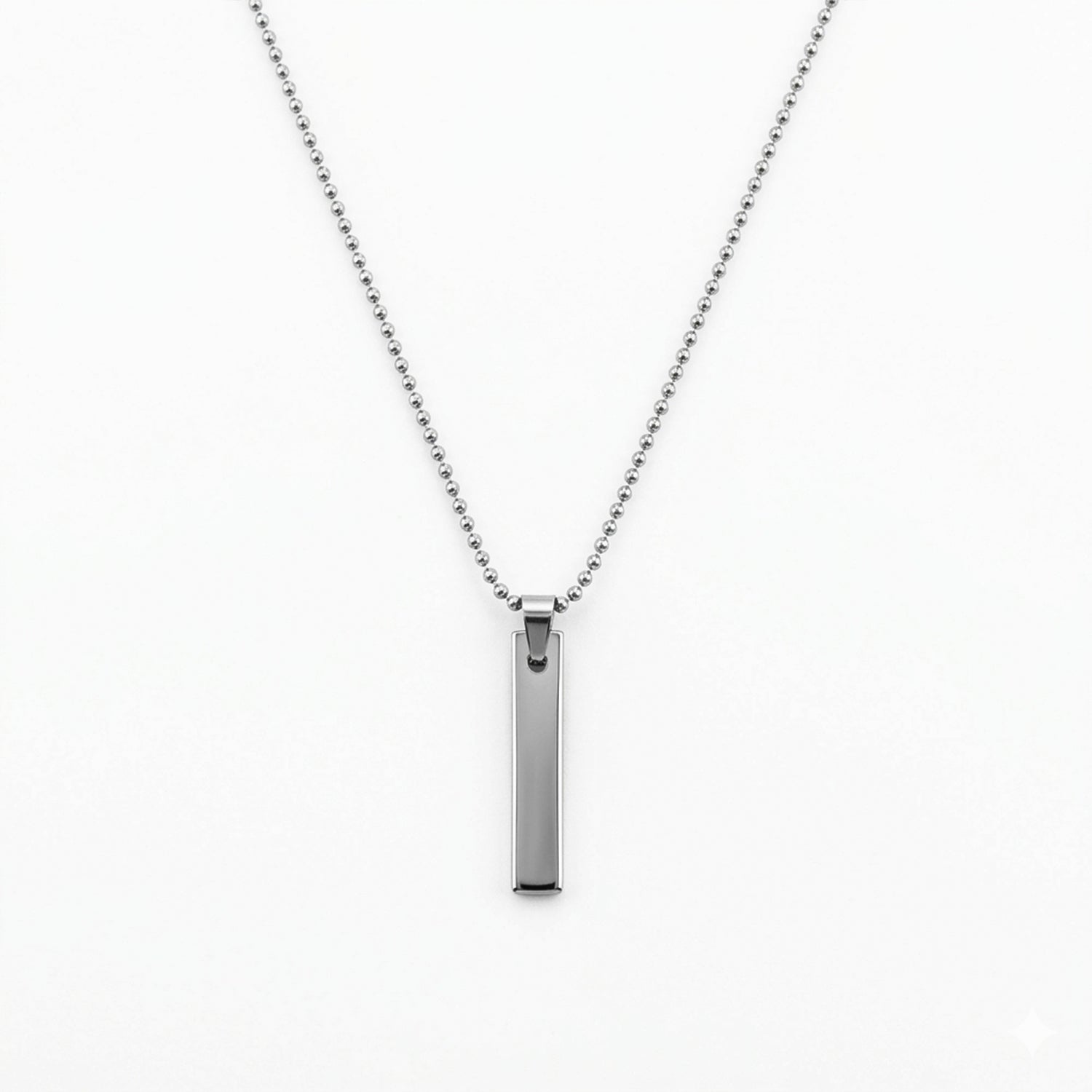 Minimalist Keyhouse Bar Alloy Pendant With Chain For Men & Boys