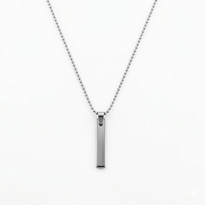 Minimalist Keyhouse Bar Alloy Pendant With Chain For Men & Boys