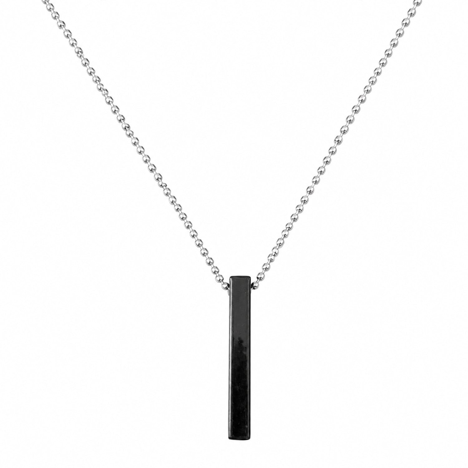 Stylish Sleek Vertical Bar Alloy Pendant With Chain For Men & Boys