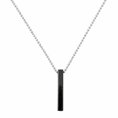 Stylish Sleek Vertical Bar Alloy Pendant With Chain For Men & Boys