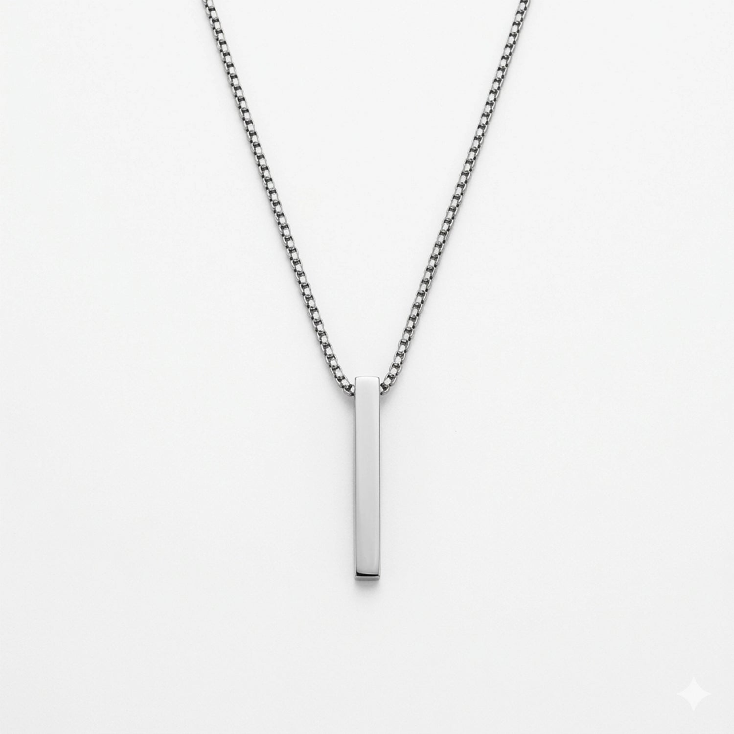 Stylish Sleek Vertical Bar Alloy Pendant With Chain For Men & Boys