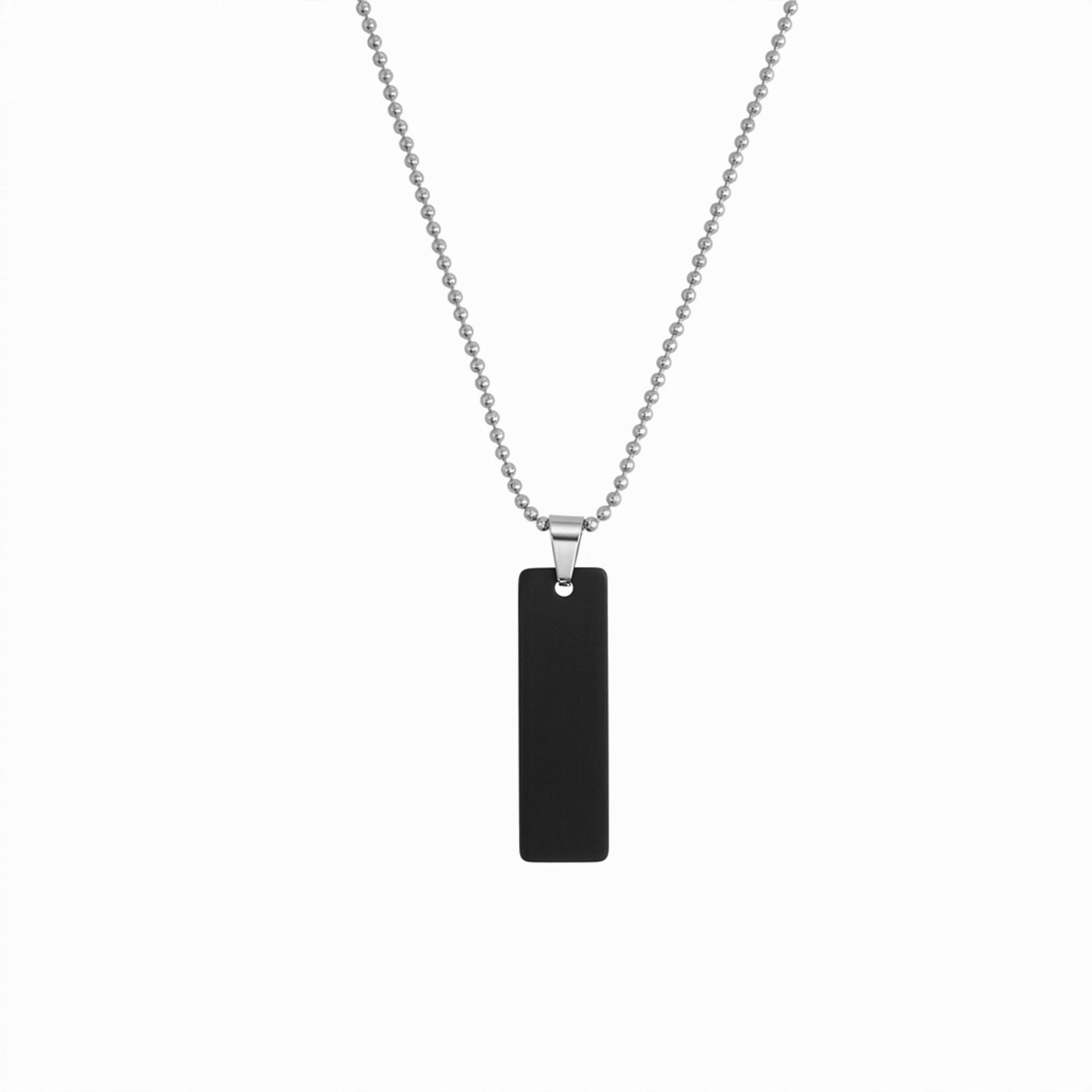 Stylish Blank Rectangular Bar Alloy Pendant With Chain For Men & Boys