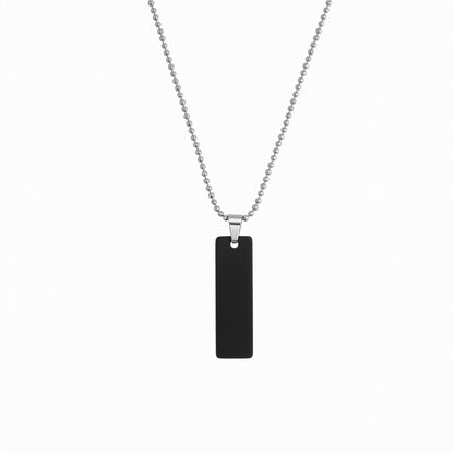 Stylish Blank Rectangular Bar Alloy Pendant With Chain For Men & Boys