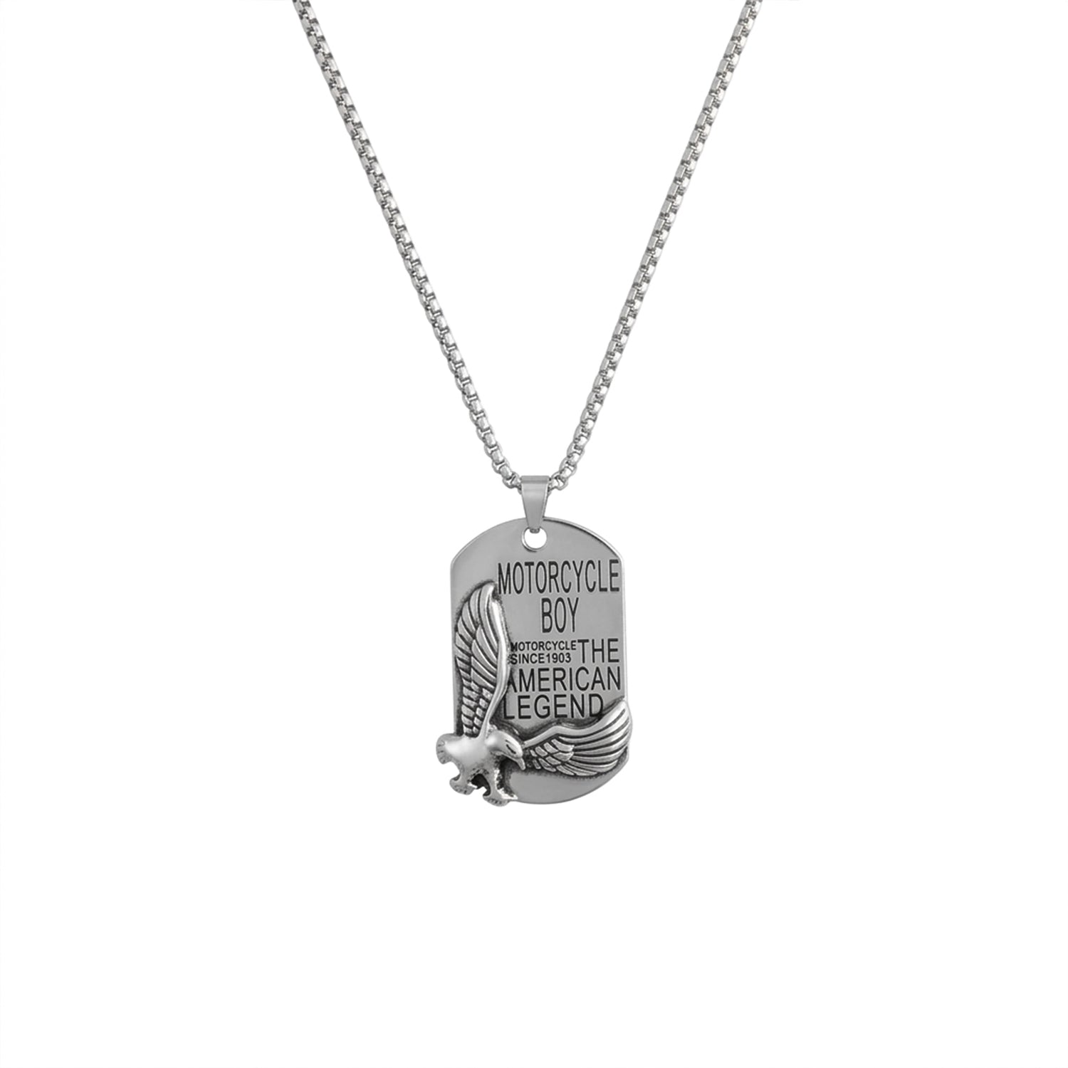 Stylish Eagle The Motorcycle Boy Pendant With Chain For Men & Boys
