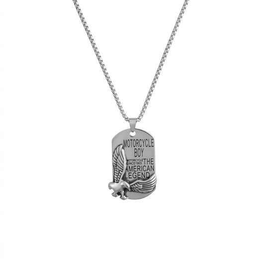 Stylish Eagle The Motorcycle Boy Pendant With Chain For Men & Boys