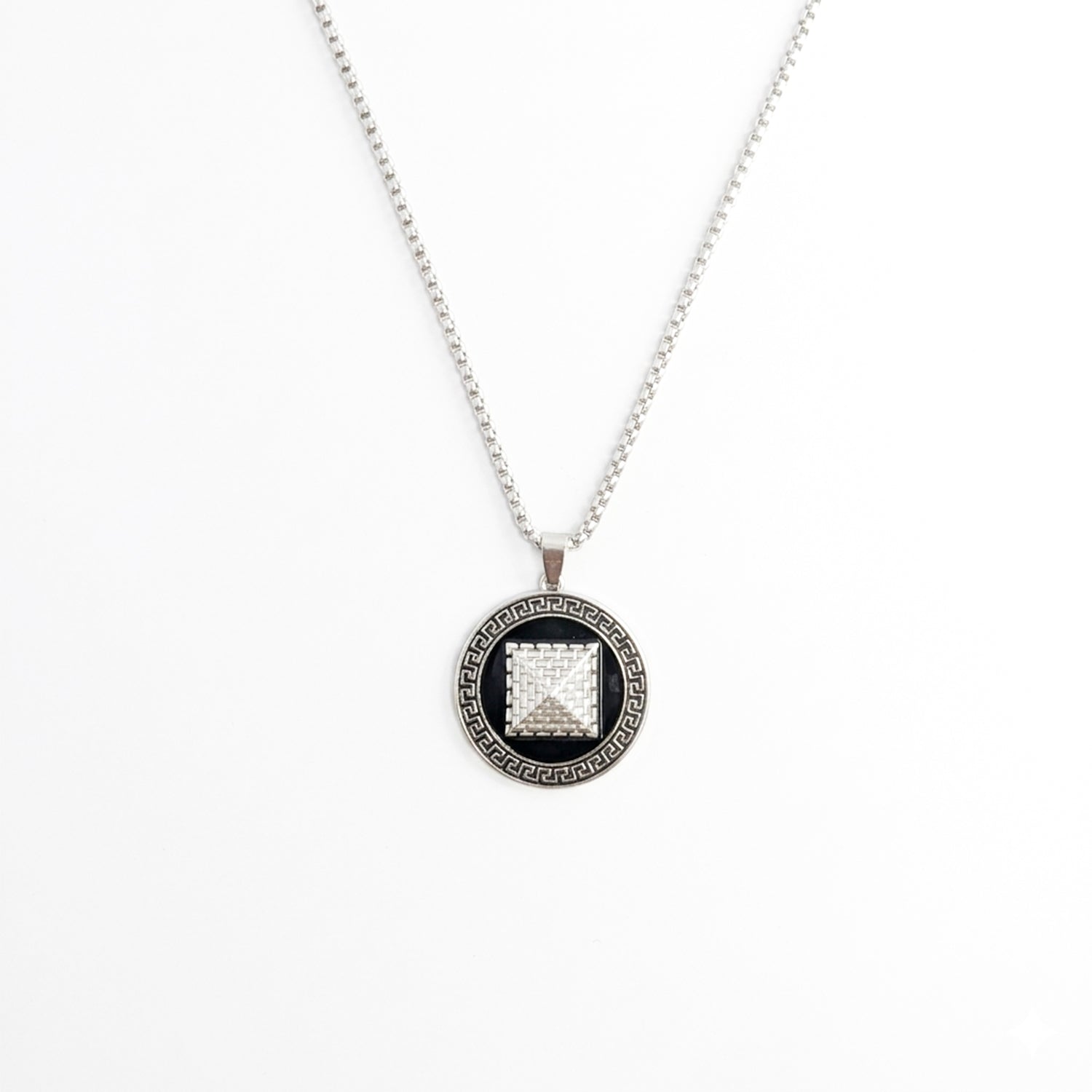 3D Pyramid Design Brass Pendant With Stainless Steel Chain For Men & Boys