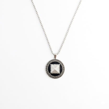 3D Pyramid Design Brass Pendant With Stainless Steel Chain For Men & Boys