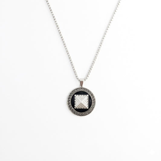 3D Pyramid Design Brass Pendant With Stainless Steel Chain For Men & Boys
