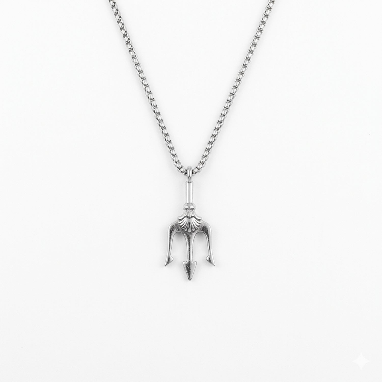 Stylish Trident/Trishul Brass Pendant With Stainless Steel Chain For Men & Boys