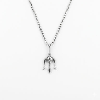 Stylish Trident/Trishul Brass Pendant With Stainless Steel Chain For Men & Boys