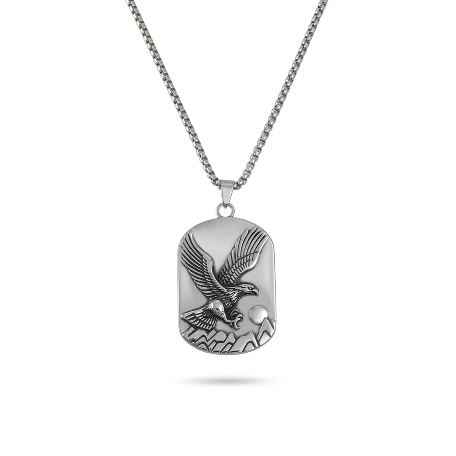 Mountain Eagle Brass Pendant With Stainless Steel Chain For Men & Boys