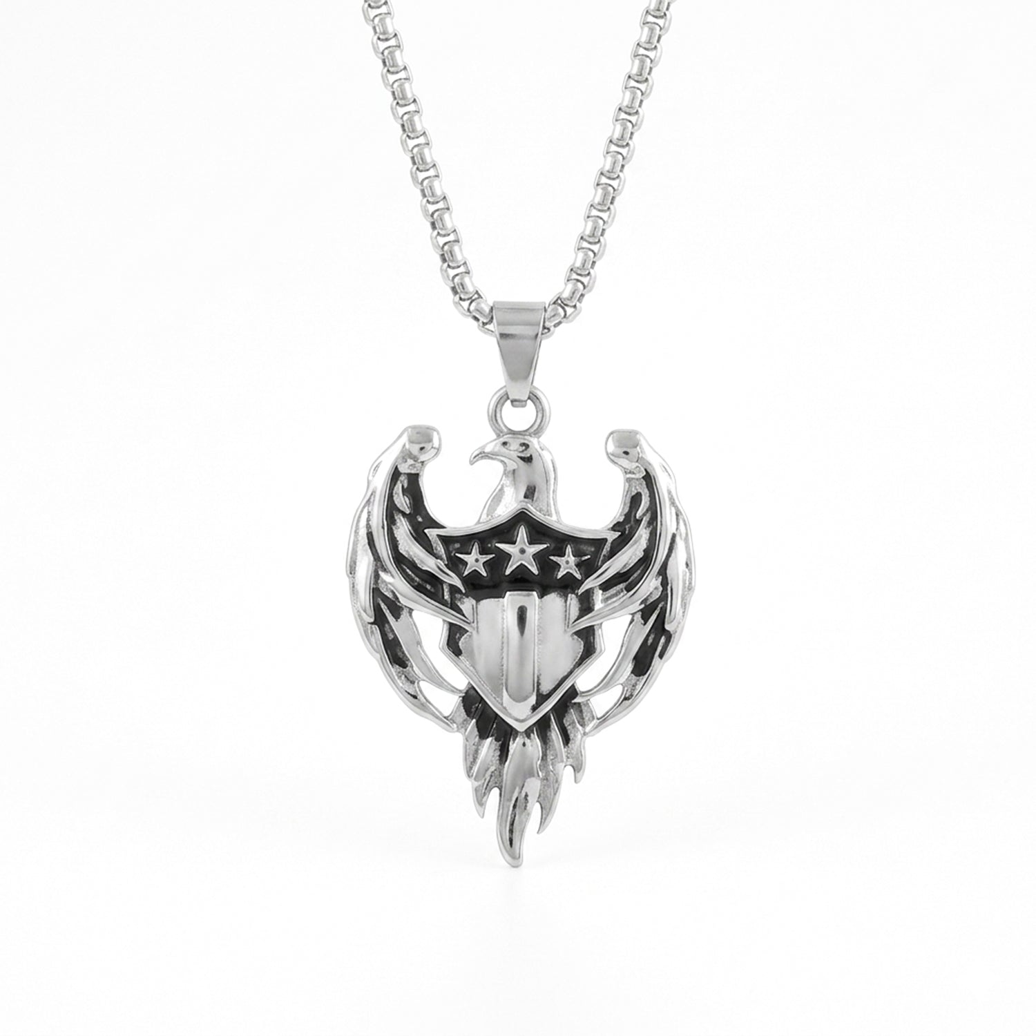 Stylish American Eagle Pride Brass Pendant With Stainless Steel Chain For Men & Boys