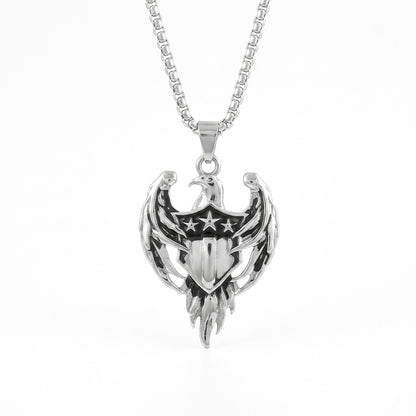 Stylish American Eagle Pride Brass Pendant With Stainless Steel Chain For Men & Boys