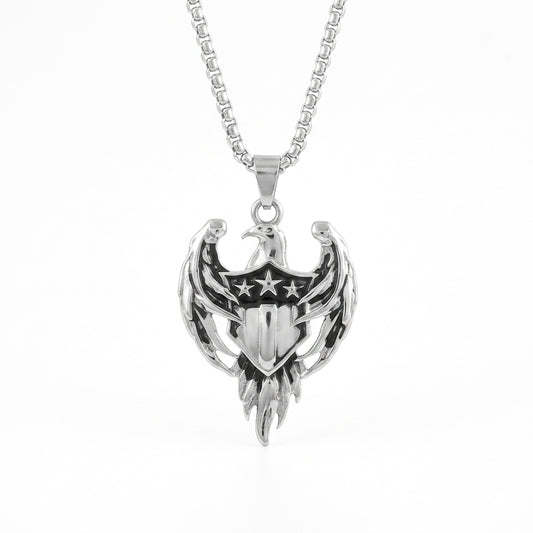 Stylish American Eagle Pride Brass Pendant With Stainless Steel Chain For Men & Boys