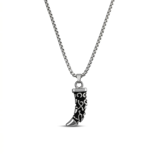 Wolf Tooth Design Brass Pendant With Stainless Steel Chain For Men & Boys
