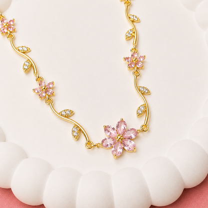 Crystal Vine Floral Pendant Necklace For Girls & Women's