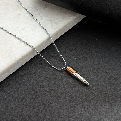 Bullet Pendant Necklace for Men & Boys with Ball Chain
