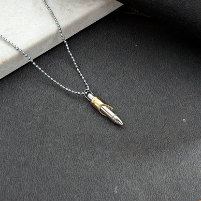 Bullet Pendant Necklace for Men & Boys with Ball Chain
