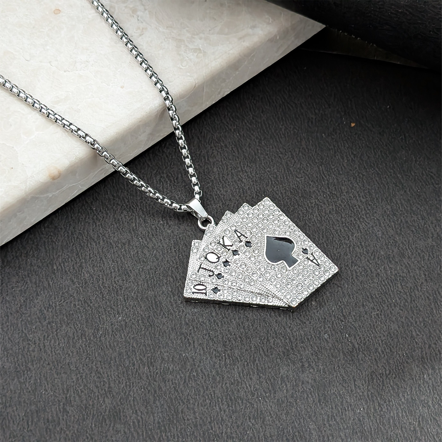 Playing Cards Pendant Necklace for Men & Boys