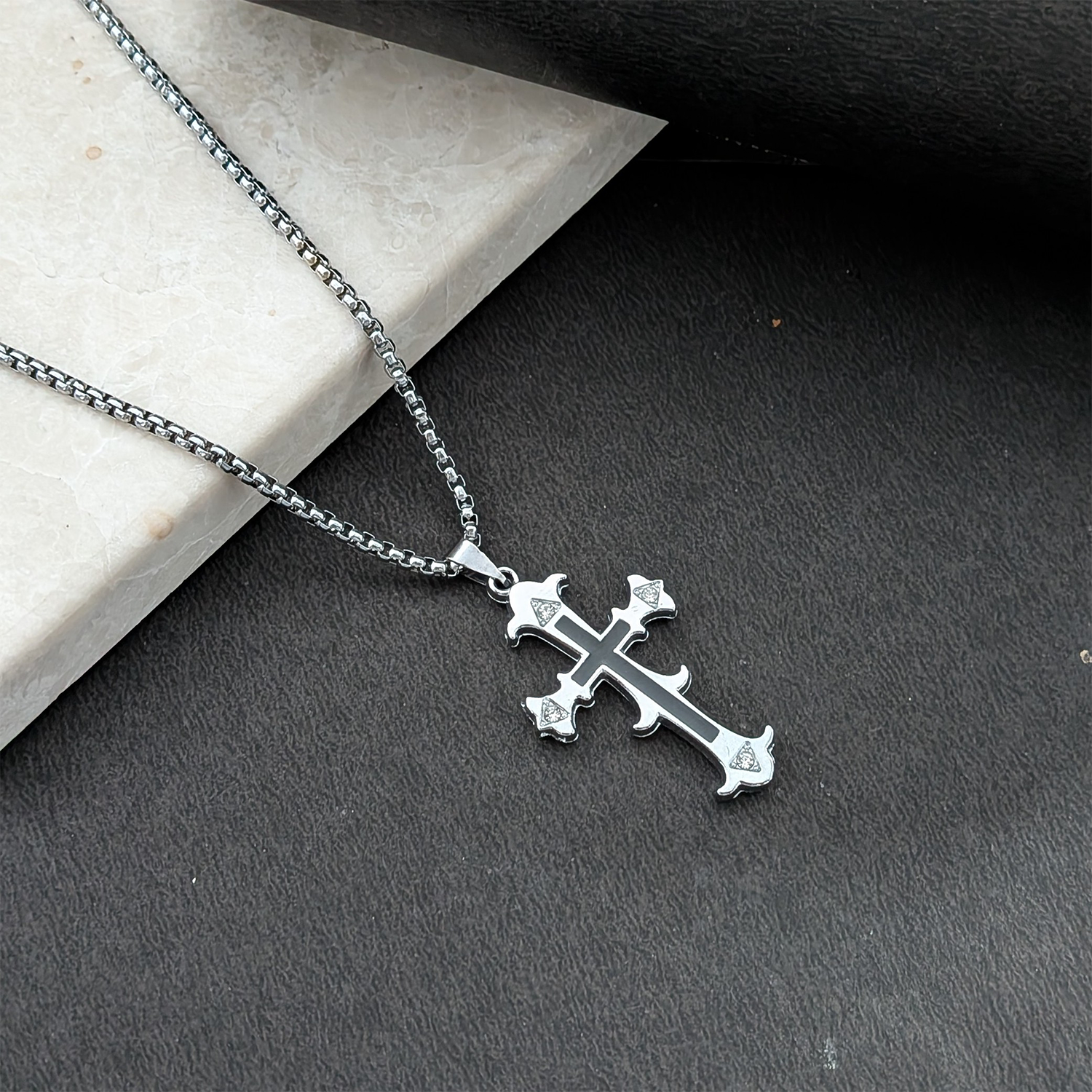 Gothic Christian Cross Pendant for Men & Boys