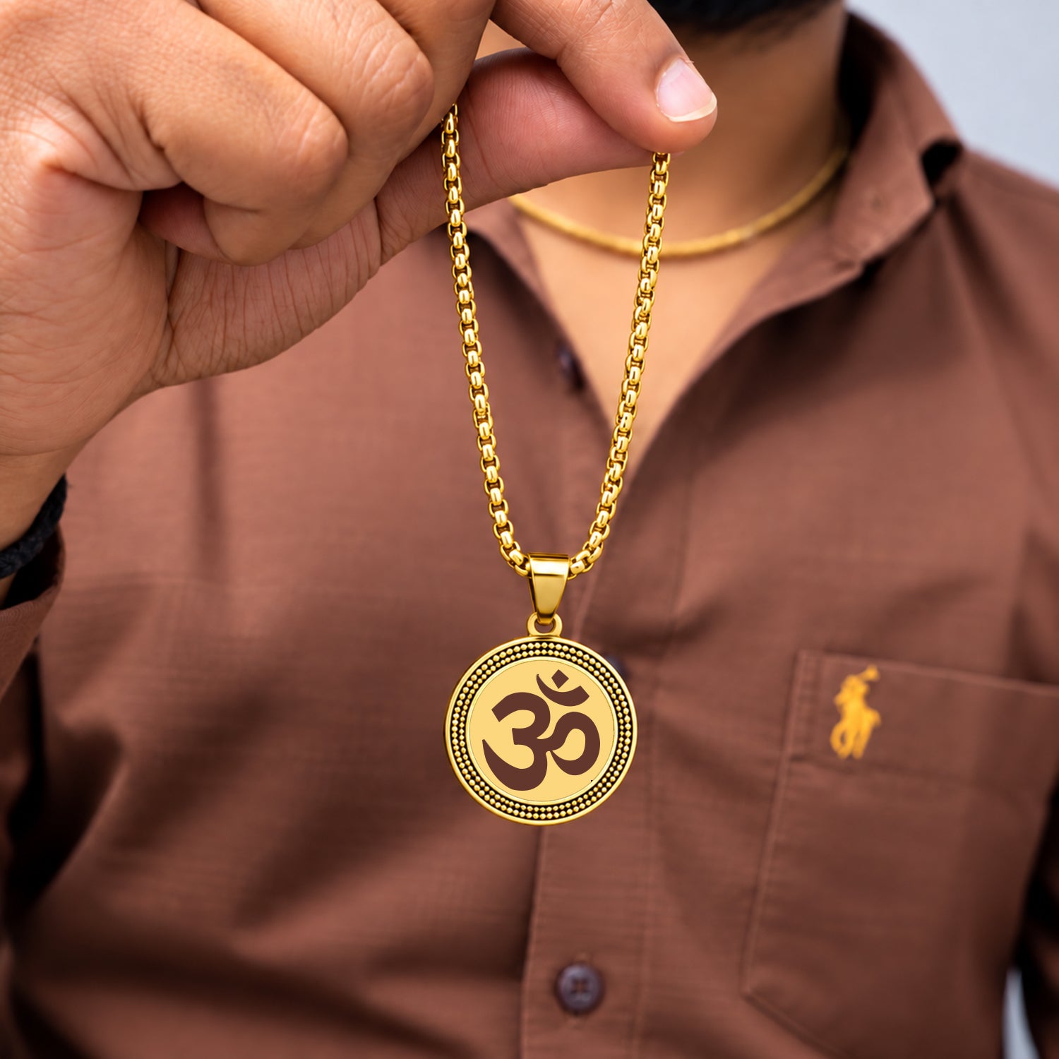 Circular Cutout Om Symbol Pendant for Men