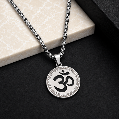 Circular Cutout Om Symbol Pendant for Men