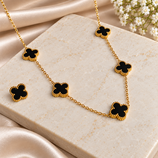 Clover Pendant Set With Clover Earrings for Girls & Women's