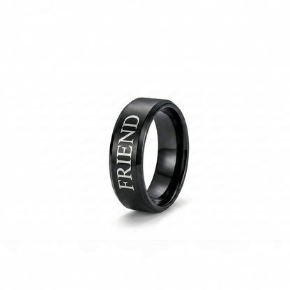 Classic Friend inscribed Minimal Band Ring for Men & Women