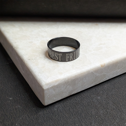 Classic Best Friend inscribed Minimal Band Ring for Men & Women