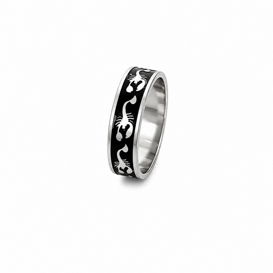 Round Scorpion Wave Style Pattern Ring for Men & Women